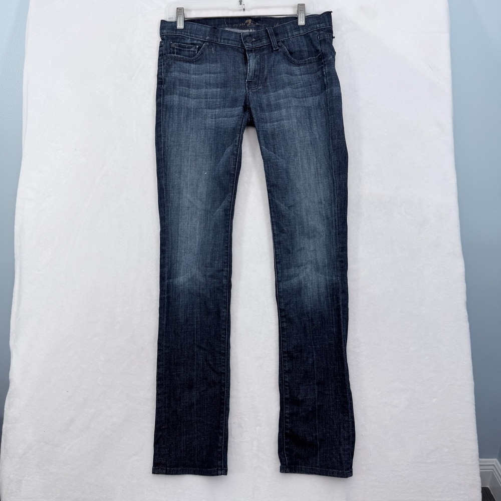 7 For All Mankind Jeans Womens 28x32 Blue Dark Wash Straight Leg Stretch